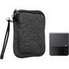 kwmobile Custodia in Neoprene con Zip per Smartphone XXS - 3/3,5 - Astuccio Portacellulare a Sacchetto XXS con Cerniera - Borsa in antracite/bianco