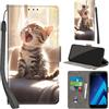 PHINIENLAND Cover per Samsung Galaxy A5 2017 Case PU Pelle Custodia [Kickstand] [Chiusura magnetica] [Slot per Schede], Portafoglio Flip Custodia per Samsung A5 2017,Gatto