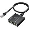 AUTOUTLET Splitter Ethernet Gigabit 1 a 3 1000Mbps,Sdoppiatore Ethernet RJ45 con Alimentazione USB, Include Cavi Rete 0,5 m/USB 1 m e Indicatore LED, Compatibile Cat5/5e/6/7/8 per Router TV Computer