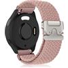 KeHowy 20mm Nylon Cinturino per Garmin Forerunner 165/245/70/Vivoactive 6/5 | per Garmin Forerunner 170 Music 43mm/165 Music/645/570 42mm,Approach S50/S44, Intrecciato Ricambio Cinturini, Rosa