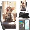 PHINIENLAND Cover per Samsung Galaxy Note 10 Plus Case PU Pelle Custodia [Kickstand] [Chiusura magnetica] [Slot per Schede], Portafoglio Flip Custodia per Samsung Note 10 Plus,Gatto