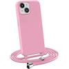 MyGadget Cover per iPhone 13 - Custodia con Corda - Case con Cordino Opaca Antiurto con Laccio | Tracolla - Practical Stylish - Rosa