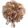 Blausky 1 elastico per capelli da donna, in tulle da 9 cm, con fiore di perla, elastici spessi per capelli, in cristallo, per capelli, per la coda di cavallo, regalo per donne, arancione