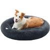 Feandrea Cuccia Cane Interno a Ciambella, Diametro 100 cm | Cuscino Sfoderabile e Lavabile, Tappeto di Peluche, Grigio Scuro, Collezione BOBBEE PGW042G02