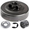 ZAMDOE Kit pignone Tamburo Frizione a 6 Denti da 3/8 (0,375) per Stihl MS170 MS180 MS210 MS230 MS250 017 018 021 023 motoseghe, Ricambio per motoseghe 1123 640 2003, 1123 640 2073
