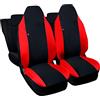 Susy Shop Coprisedili Compatibili Per Aygo Posteriori divisi 50/50 e poggiatesta anteriore integrato, Fodere per sedili Auto In Vari Colori (Nero - Rosso)