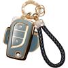 ATFIGII Custodia per chiave auto compatibile con Toyota Yaris Aygo X Yaris Cross Yaris Hybrid, custodia protettiva in TPU con bling bling, portachiavi con 2 tasti, oro grigio