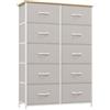 Somdot Cassettiera Salvaspazio in Tessuto, Mobiletto per Soggiorno, Studio, Cameretta, Ingresso, Settimino Camera da Letto, 30P x 80l x 114,5H (10 Cassetti), Grigio Cenere