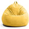 CEWROM Pouf a goccia per adulti, interno Beanbag 100 x 120 cm, solo fodera (senza imbottitura), pouf per videogiochi XL, per esterni, decorazione della stanza (giallo)