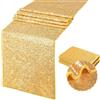 BrillShine 2 Runner da Tavola Gold 35x200 cm Paillettes Runner da Tavola Lucido per Feste, Matrimoni, Compleanni, Natale, Fidanzamenti, Battesimi