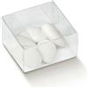 Generico 10 Scatoline Portaconfetti, Scatole Trasparenti per Bomboniere Matrimonio, Laurea, Nascita Bimba Bimbo, Battesimo, Comunione, Cresima in Varie Misure Disponibili, Scatoline Bomboniere (6x6x3 cm)