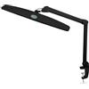 Neatfi Elite HD XL Lampada da Scrivania | Testa da 56 cm | 2.260 Lumen | 3 Modalità di Temperatura Colore | Lampada LED con Regolazione Continua della Luminosità (Nero, 58cm Paralume Largo)