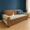 Farè - Runner Copriseduta Divano Impermeabile con Copribraccioli e Tasche Organizer - Copridivano Universale Antimacchia - Ideale per cani, gatti e bambini - Armor Panna