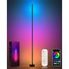 Miortior Lampade da Terra LED, Piantana Lampada da Terra Funziona con Bluetooth, Sincronizzazione Musicale, 16 Milioni di Colori e 68 Modalità di Scenari per Soggiorno, Camere da Letto, Sale Giochi