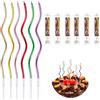 Ji liangli 36 Pezzi Candele di Compleanno a Spirale Lunghe e Sottili,con Superficie Metallica e Colori Multicolori,per Decorazioni di Torte,Cupcakes,Compleanni,Matrimoni,Altre Feste