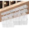 Vaisoeny Porta bicchieri da vino, 4 pezzi, supporto per bicchieri da vino, da appendere, porta bicchieri da vino sotto l'armadio, mensola da appendere, organizer per bar, armadio, cucina (bianco)