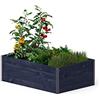 Upyard GardenBox - Fioriera rialzata moderna in legno, ergonomica, per terrazza e giardino, per verdure ed erbe, 120 x 80 x 40 cm, colore nero