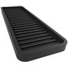 Happitasa Vassoio organizer in silicone per lavello da cucina, porta spugna e protezione per piano di lavoro, stile linee rette (nero, 30,5 x 10,2 cm)