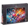 Ulmer Puzzleschmiede - Cuori e forme astratte Happiness - Puzzle da 1000 pezzi colorato in rosso, giallo e blu