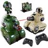 QQCHGOL 2 Pezzi Telecomandati Combattimento Auto,2,4 GHZ RC Battaglia Veicolo-Cisterna,360° Rotazione Telecomando Deriva Giocattolo con LED Luce e Musica (Versione base)