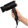 Peach Beauty® Asciugacapelli Pieghevole e Piccolo | 1300W | Incl. bocchetta per lo styling | Asciugacapelli da viaggio | Asciugacapelli | 15,8 x 6,6 x 22,4 cm | Nero