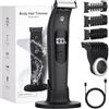AOOTE Rasoio Elettrico Corpo Uomo, USB-C Uomo Depilatore Intimo Ricaricabile, con LED lampada e Display LED, Depilatore Corpo Uomini, IPX7 per Uso a Secco e Bagnato, per Viso, Torace, Ascelle, Gambe