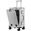 DOUBLE TRAVELLER Valigia per bagagli con ruote di grande capacità con apertura frontale Telaio in alluminio ABS + Trolley per PC Valigia Custodia per imbarco con ricarica USB