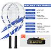 ALPSPORT T800 18K Racchetta da Tennis Professionale in Fibra di Carbonio - Leggera (280g) con Borsa e Cinturino Antiscivolo, Consegna Veloce