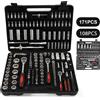 NONE Set di chiavi a bussola a cricchetto Strumento di riparazione auto Chiave dinamometrica a cricchetto Kit combinato 1/4 3/8 1/2 Chiave a cricchetto Punte per cacciavite Utensile manuale