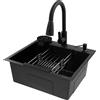 NONE Lavello da cucina multifunzionale con rubinetto retrattile, dispenser di sapone e cestello antigoccia Lavello in acciaio inossidabile nero 3 Specifiche