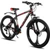 HILAND Mountain Bike, 3 raggi, trasmissione a 18 velocità, telaio in alluminio ruote da 26 pollici, bici con freno a disco per uomo donna MTB da uomo
