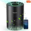 Chuboor Purificatore d'aria domestico con filtro True HEPA H13 per camera da letto, cucina e bagno; rimuove fumo, polvere, pollini e odori; dotato di rilevamento PM2.5, CADR 185 m³/h e compatibilità Tuya