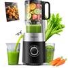 EUHOMY Spremiagrumi a pressione fredda con triplo sistema di filtraggio - albero di riempimento da 135 mm-220W-Black-0.7L-per frutta e verdura-prodotti di succo al 99%