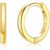 Silvora Orecchini Uomo Cerchio Argento 925, 10mm Orecchini Donna Oro Dorati a Cerchio Piccoli per Anniversario Natale Compleanno