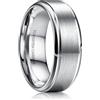 CASSIECA Anello Uomo Tungsteno, Anelli da Uomo Argento 8MM Anelli di Fascia Nuziale Promessa Fidanzamento per Uomini Donne Dimensioni 70