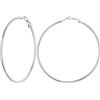 PROSTEEL Orecchini Cerchio Donna Grandi Sottili Semplici, Acciaio Inossidabile, Diametro 70 mm, Argento 1 Paio(Confezione Regalo)