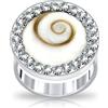 Planetys - Anello rotondo occhio di Santa Lucia, argento 925/1000, ossidi di zirconio, misura regolabile