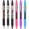 Zebra Technologies Zebra Pen Z-Grip Smooth - Penna a sfera retrattile, confezione da 6, motivo animalier + fiamme funky