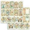 Carta Scrap Daisy Art tags Stamperia