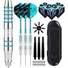 Mhekrep Freccette con punta in metallo, 23 g, set di freccette professionali in acciaio con punta in metallo, set di 3 freccette in alluminio (blu)