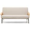 La Forma Divano Amsen 2 posti beige in compensato di rovere beige con gambe in acciaio inox spazzolato 165 cm