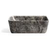 La Forma Lavabo da appoggio Darnen in marmo grigio 40 x 40 cm