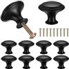 SZZHIYONG Pomelli per Mobili, Cucina, Maniglie e Armadietti, Porte in Acciaio Inox, Pomelli Neri per Cucina Rotondi