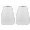 TOPWEL 2 paralumi in plastica bianca smerigliata a ferro di cavallo a testa piatta ovale paralume per lampadario con foro superiore da 30 mm copertura di ricambio per lampada da terra lampada da comodino a