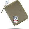Baur since 1976 Baur portafoglio da donna piccolo - vera pelle con protezione RFID - portafoglio compatto con 6 scomparti per carte e cerniera a giro (Cerniera oro, Verde oliva)