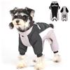 Duuclume Cappotto invernale per cani, giacca calda per animali domestici, regolabile, impermeabile, a 4 gambe, con anello a D e strisce riflettenti, per cani di piccola e grande taglia (nero-grigio, M