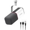 IXTECH - Microfono dinamico cardioide con copertura per microfono, microfono USB XLR vocale per podcasting, streaming, registrazione, gaming e doppiaggio (bianco)