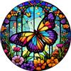 DAERLE Farfalla in Vetro colorato Pittura Diamante Fai da Te, 5D Farfalla Diamond Painting Kit Completo per Adulti, Diamant Painting per Bambini, Decorazioni per Casa 30x30cm