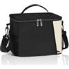 Alyvisun Borsa Termica Porta Pranzo 8,6 L, Borsa Frigo Anti-Perdite con Tracolla Regolabile, Lunch Bag ad Ampia Apertura per Ufficio, Scuola e Picnic, Nero