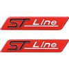 SgW 2 Pezzi ST Line Metal Sticker Car Body Logo Sticker Decal Car Styling Adatto per la Maggior Parte dei Modelli di Auto(rosso nero)